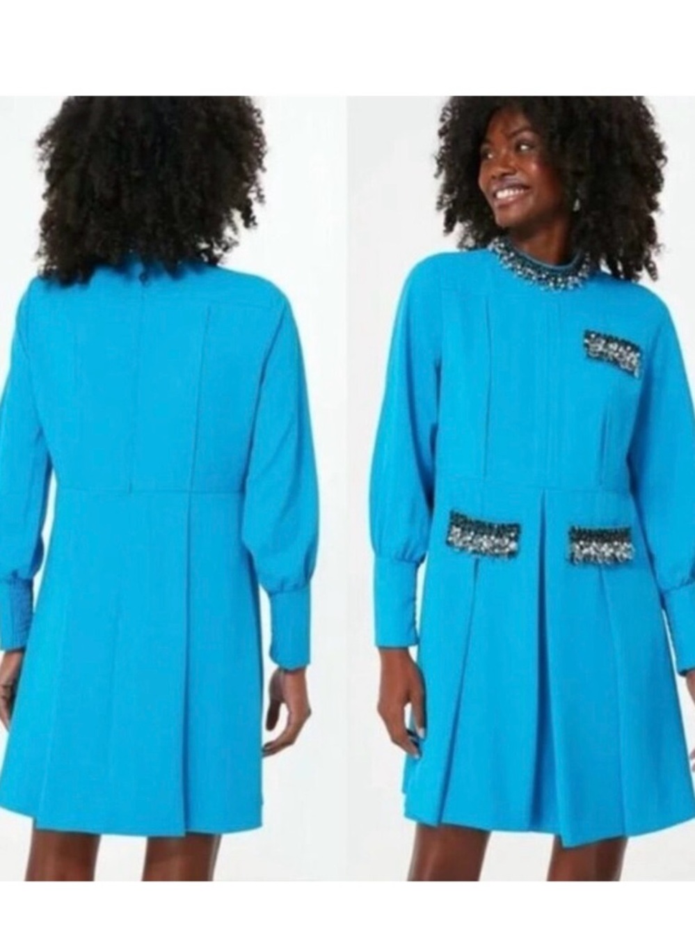 Tuckernuck Hoyt Beaded Turquoise Shift Dress - Size Small